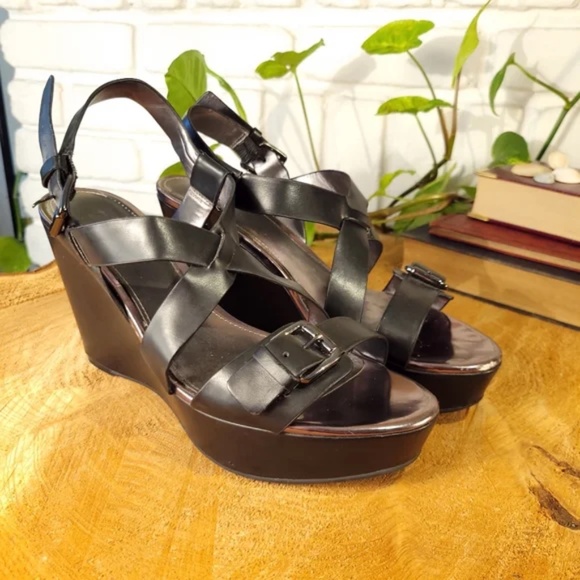 Marc Fisher Platform Sandals Silver shiny detail - Picture 3 of 12